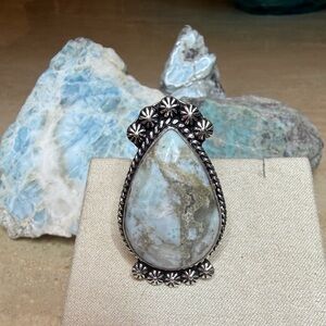 Beautiful Larimar Adjustable Ring